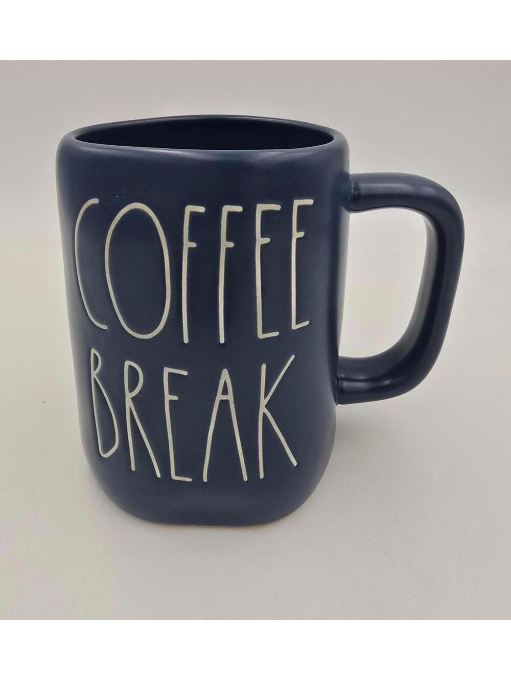 Rae Dunn Blue Coffee Break Ceramic Coffee Mug